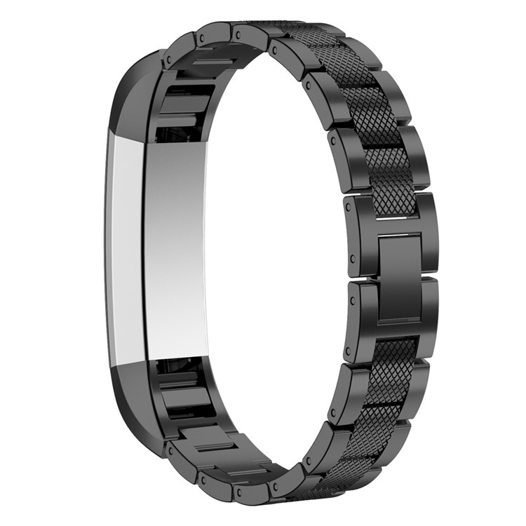 Reposição de cinta de aço inoxidável texturizada para Fitbit Alta - negro-2