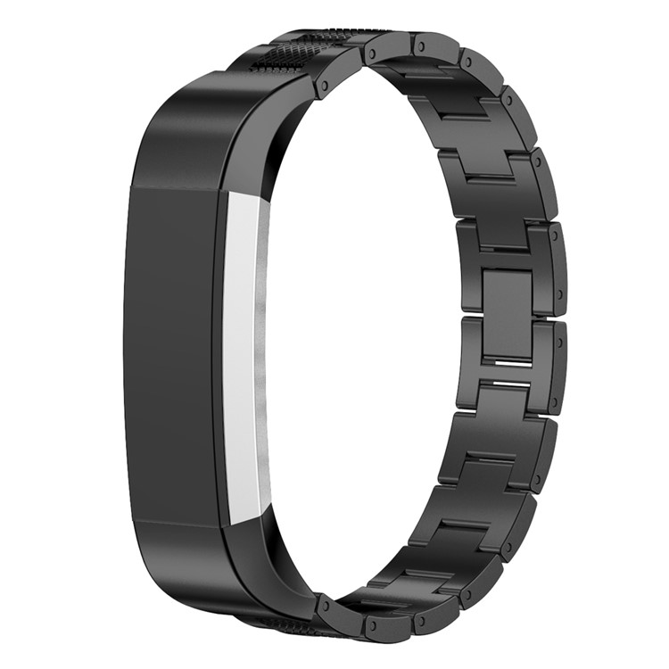 Reposição de cinta de aço inoxidável texturizada para Fitbit Alta - negro-4
