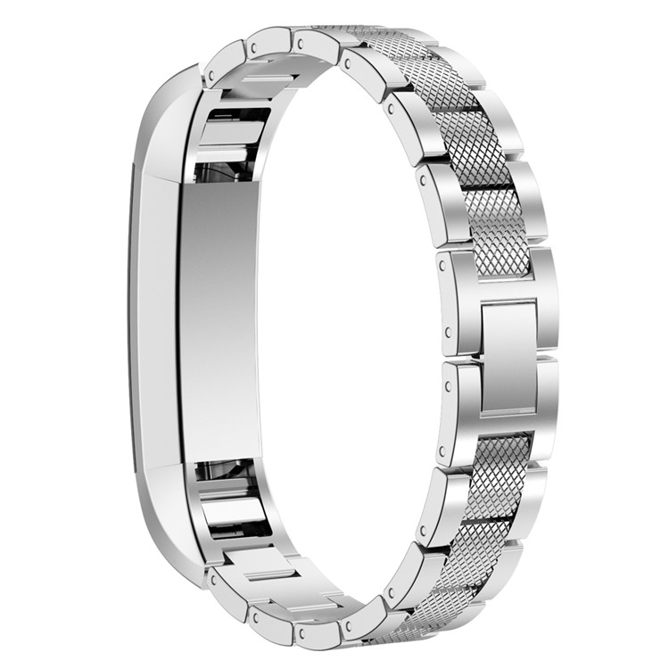 Textured Stainless Steel Wirst Band for Fitbit Alta - Silver Color-2