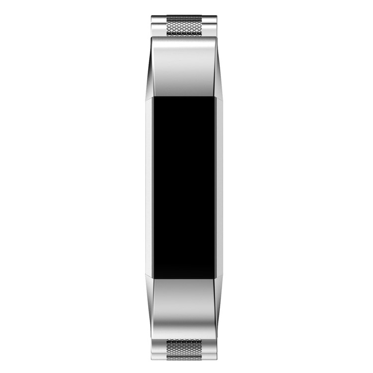 Textured Stainless Steel Wirst Band for Fitbit Alta - Silver Color-3