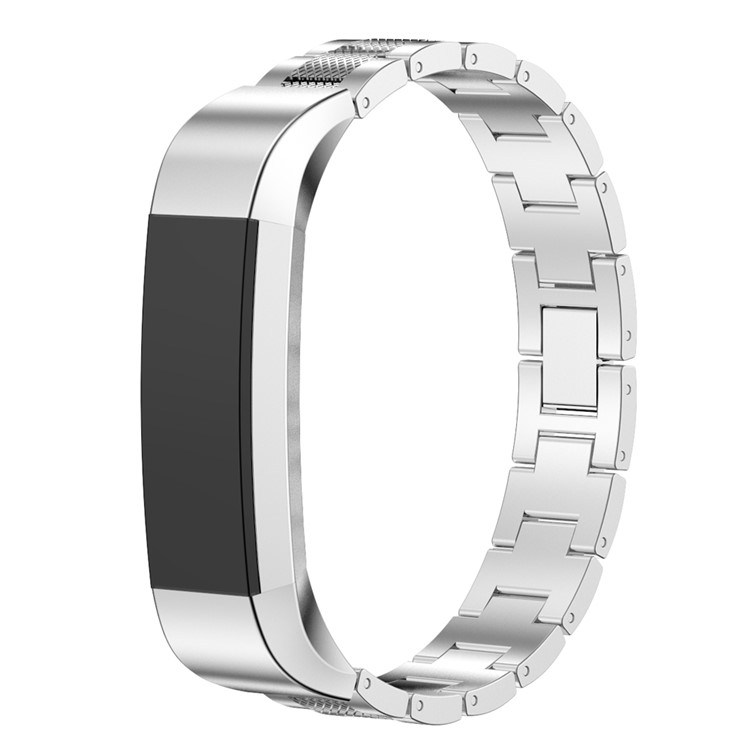 Textured Stainless Steel Wirst Band for Fitbit Alta - Silver Color-4