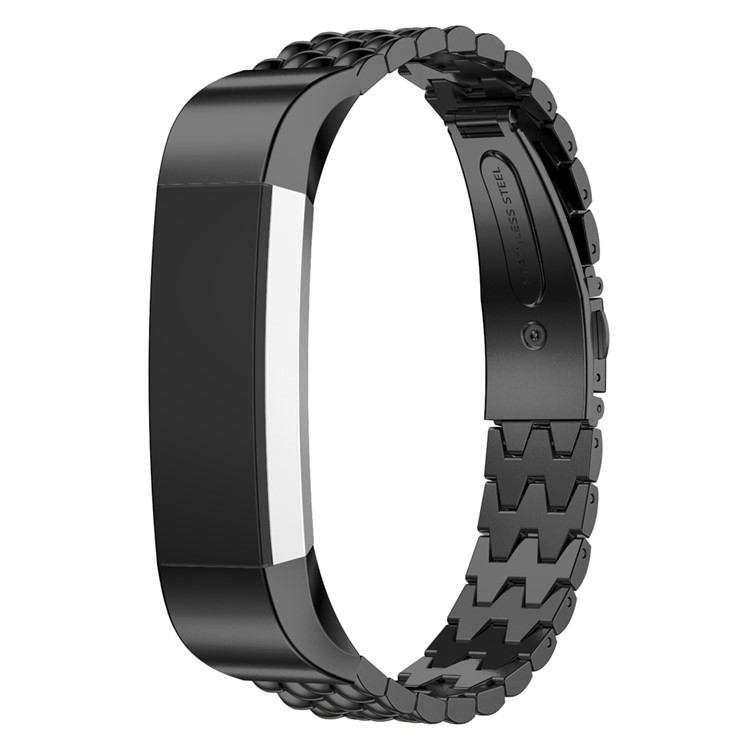 Luxury Stainless Steel Band Strap for Fitbit Alta Fitness Wristband - Black-4