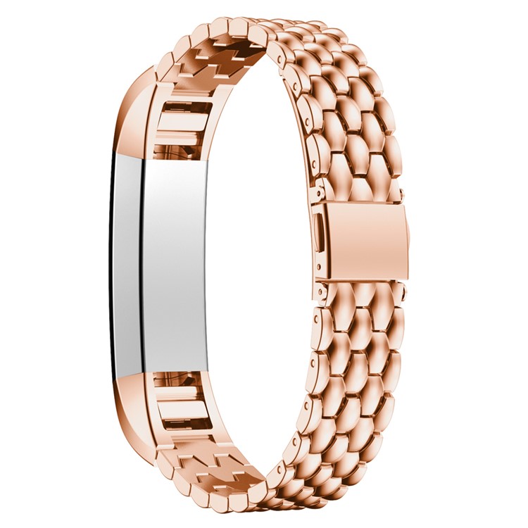 Luxury Metal Stainless Steel Strap for Fitbit Alta Fitness Wristband - Rose Gold Color-2