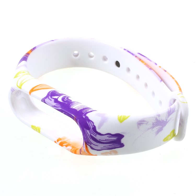 Flexible Pattern Printing TPU Wrist Strap for Xiaomi Mi Band 2 - Flowers and Butterflies-3