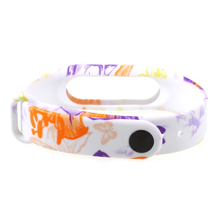 Flexible Pattern Printing TPU Wrist Strap for Xiaomi Mi Band 2 - Flowers and Butterflies-4
