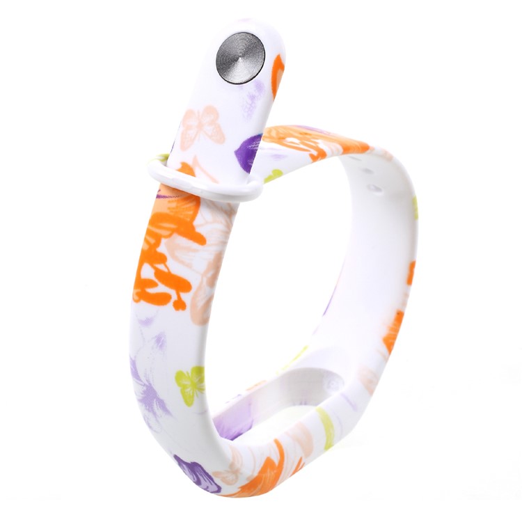 Flexible Pattern Printing TPU Wrist Strap for Xiaomi Mi Band 2 - Flowers and Butterflies-5