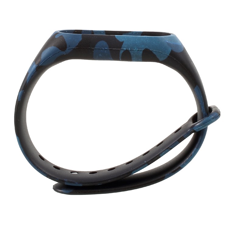 Patterned Flexible TPU Wrist Strap Band for Xiaomi Mi Band 2 - Blue Camouflage-2