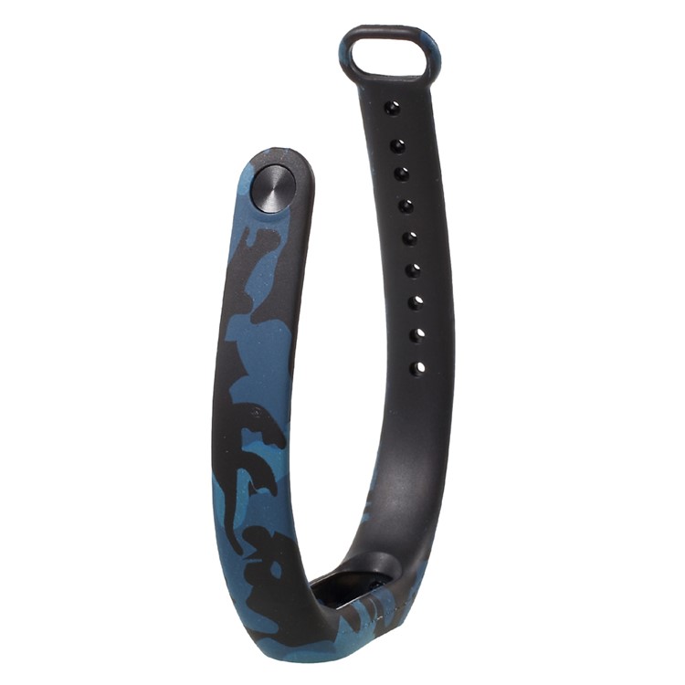 Patterned Flexible TPU Wrist Strap Band for Xiaomi Mi Band 2 - Blue Camouflage-5