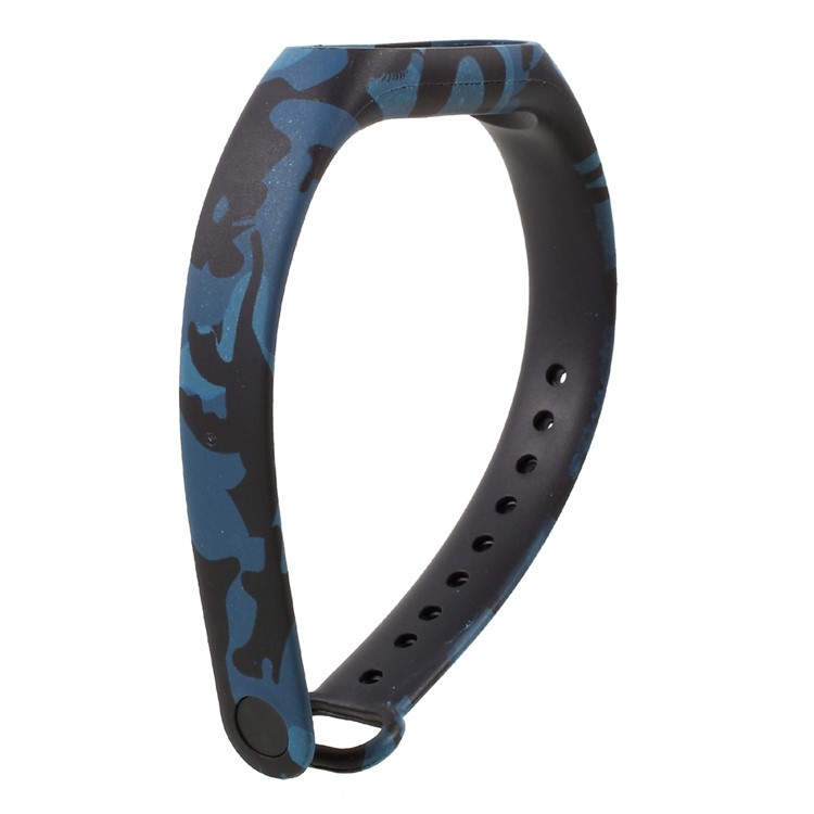 Patterned Flexible TPU Wrist Strap Band for Xiaomi Mi Band 2 - Blue Camouflage-6
