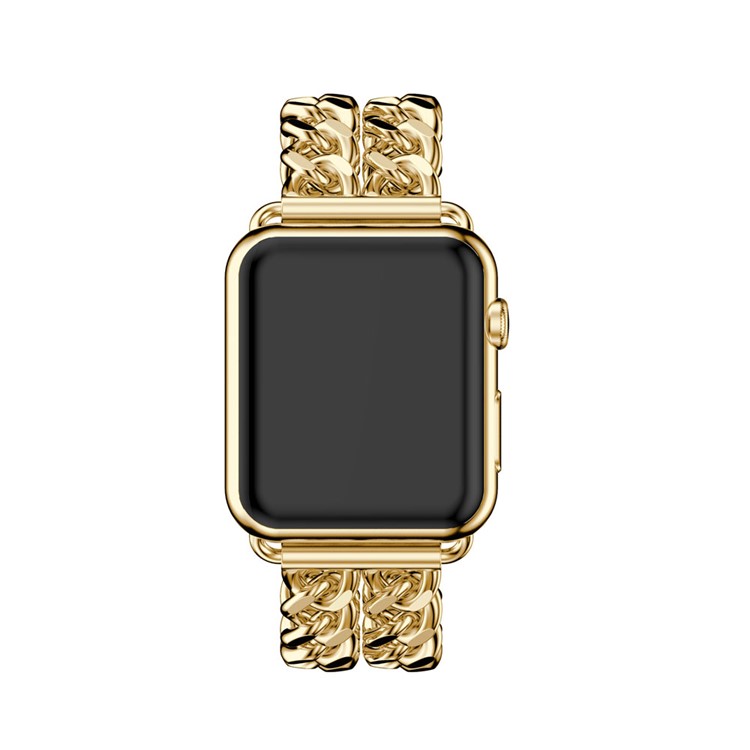 Electroplated Cowboy Chain Watch Band Replacement for Apple Watch Series 4 40mm / Series 3 2 1 38mm - Gold Color-3
