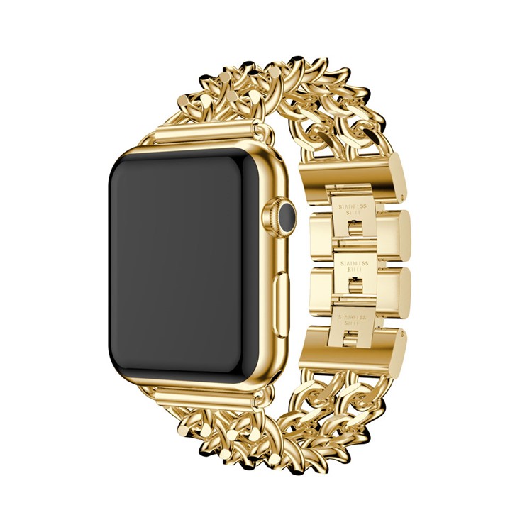 Electroplated Cowboy Chain Watch Band Replacement for Apple Watch Series 4 40mm / Series 3 2 1 38mm - Gold Color-4