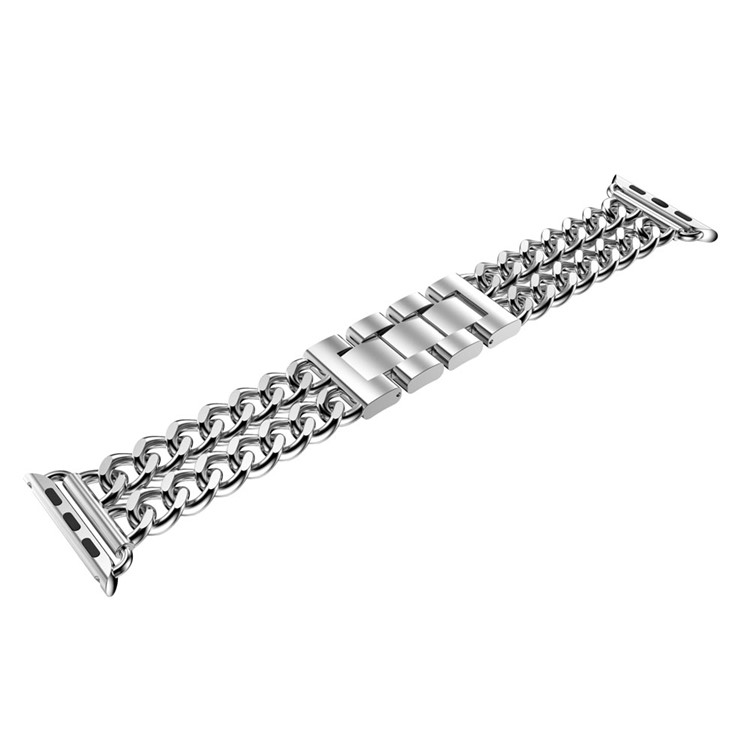 Electroplated Cowboy Chain Stainless Steel Watch Band for Apple Watch Series 2 Series 1 42mm - Silver-4