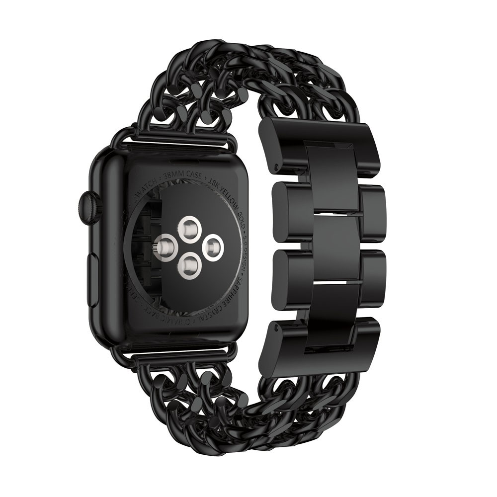 Cowboy Chain Electroplated Stainless Steel Watch Strap for Apple Watch Series 3 Series 2 Series 1 42mm - Black-2