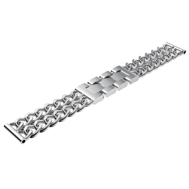 Electroplated Cowboy Chain Stainless Steel Watch Band Replacment for Fitbit Charge 2 - Silver-4