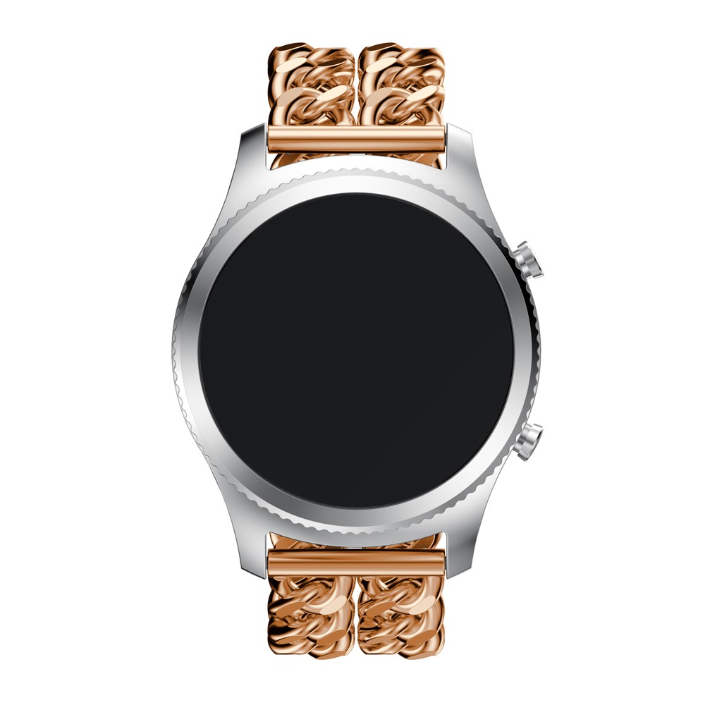 Electroplated Cowboy Chain Watch Strap Replacment for Samsung Gear S3 Classic / Frontier - Rose Gold Color-3