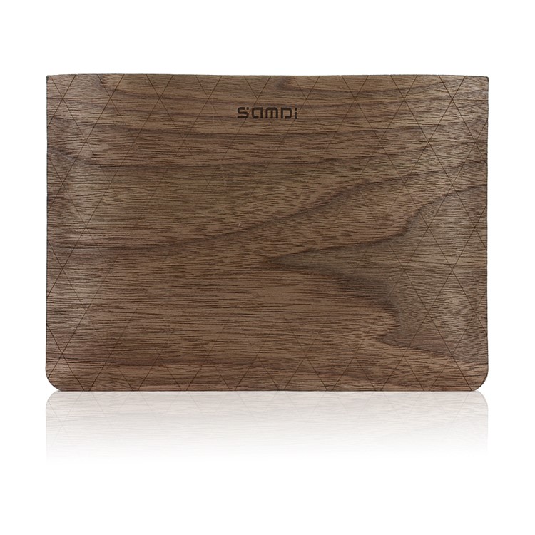 SAMDI Walnut Wood Skin Wool Felt Tablet Pouch for iPad mini 4 / 3 / 2 / 1, Etc. - Walnut-3