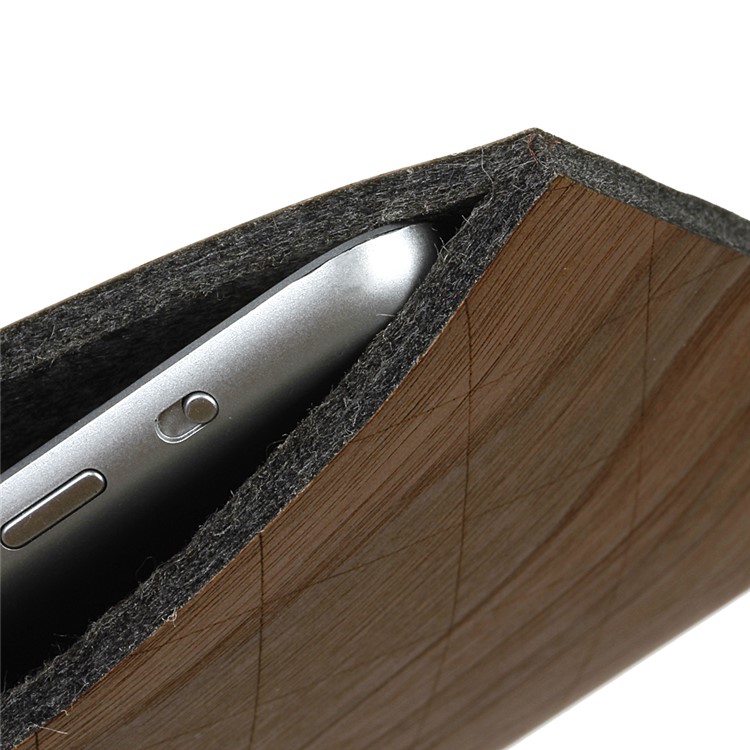 SAMDI Walnut Wood Skin Wool Felt Tablet Pouch for iPad mini 4 / 3 / 2 / 1, Etc. - Walnut-8