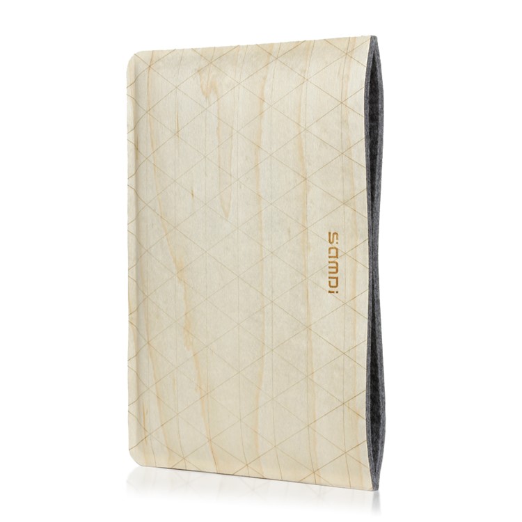 SAMDI Birch Wood Skin Wool Felt Universal Pouch for iPad mini 4 / 3 / 2 / 1, Etc. - Birch-2