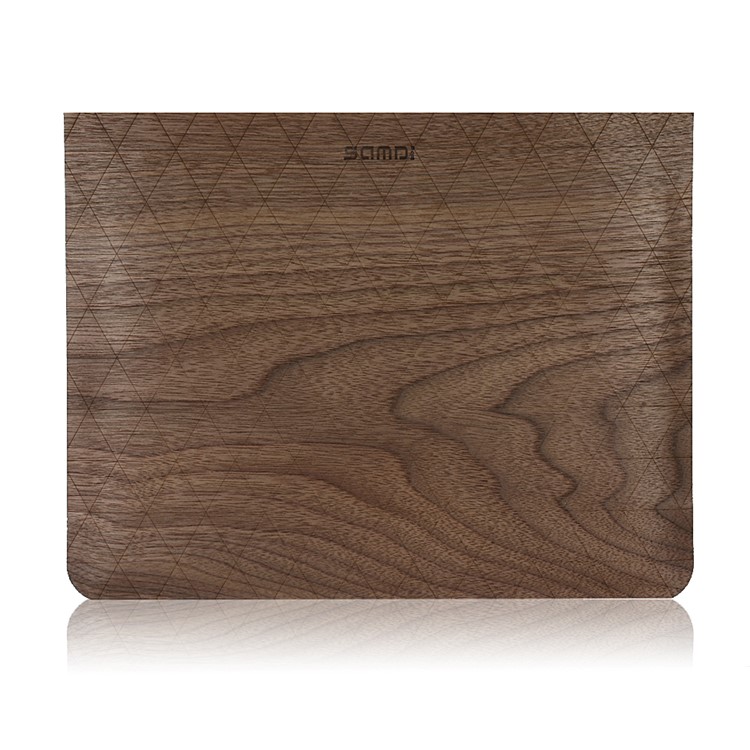 SAMDI Walnut Wood Skin Wool Felt Sleeve Pouch Bag for iPad 4 / 3 / 2, iPad 9.7 inch Etc. - Walnut-5