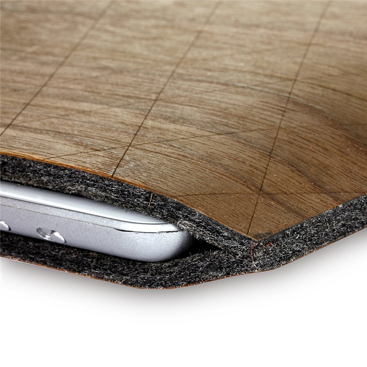 SAMDI Walnut Wood Skin Wool Felt Sleeve Pouch Bag for iPad 4 / 3 / 2, iPad 9.7 inch Etc. - Walnut-7