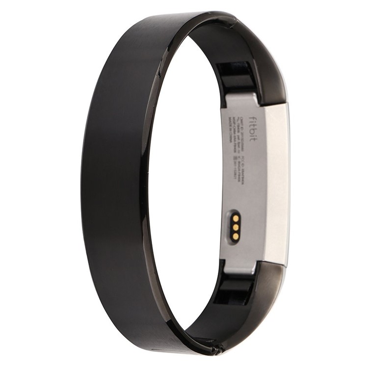 Simple Style Stainless Steel Bracelet Strap with Snap-on Clasp for Fitbit Alta - Black-1