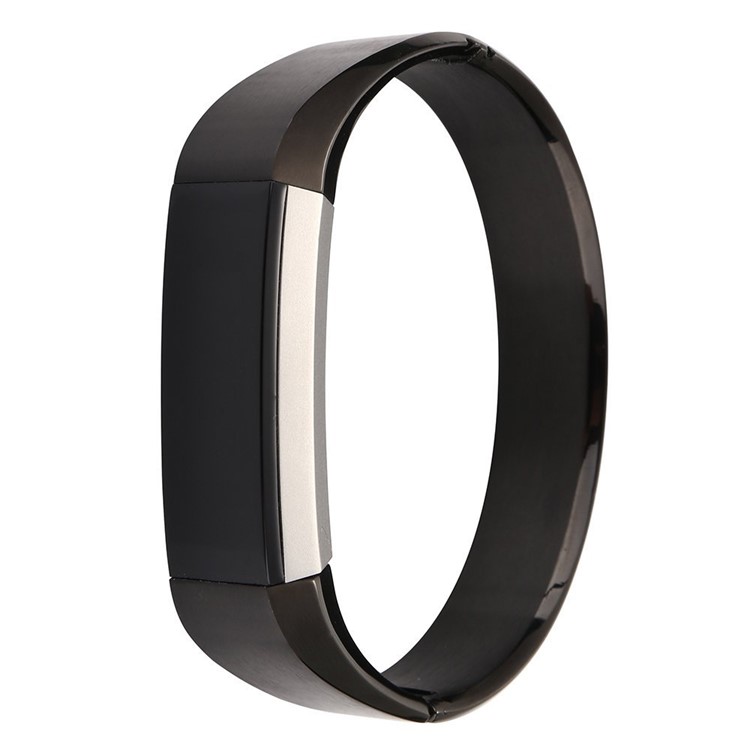 Simple Style Stainless Steel Bracelet Strap with Snap-on Clasp for Fitbit Alta - Black-2