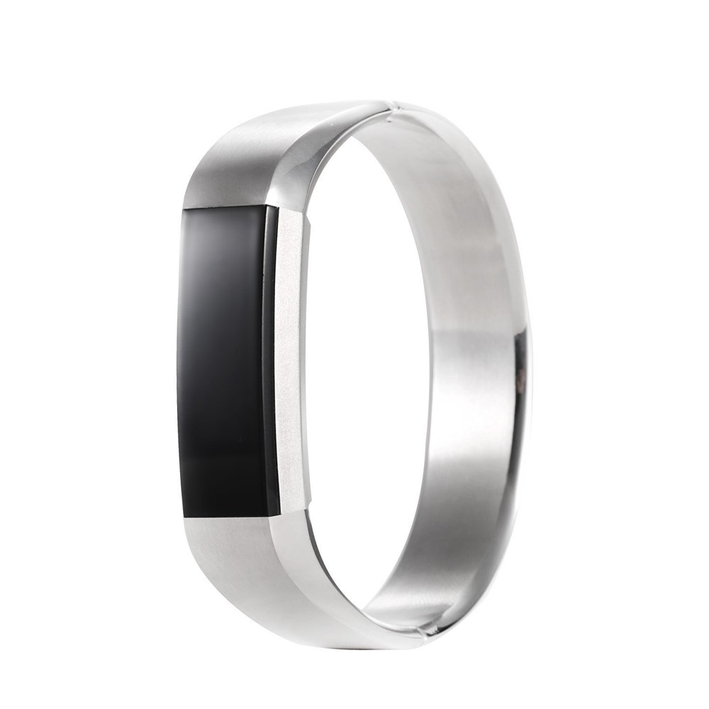 Simple Style Stainless Steel Snap-on Clasp Bracelet Wristband for Fitbit Alta - Silver Color-2
