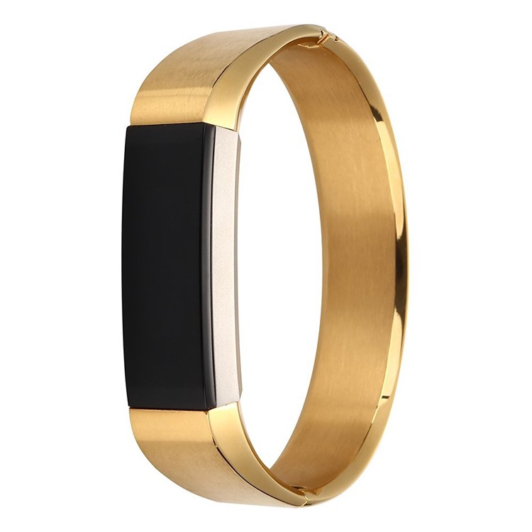 Snap-on Clasp Stainless Steel Bracelet Strap Replacement for Fitbit Alta - Gold Color-2