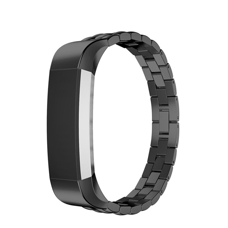 Pulseira de aço inoxidável de textura de dragão de aço inoxidável para fitbit alta aptidão wristband - preto-1