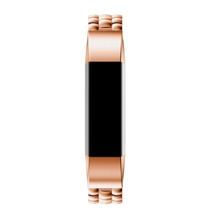 Luxury Dragon Texture Metal Stainless Steel Strap Replacement for Fitbit Alta Fitness Wristband - Rose Gold Color-3