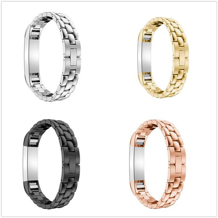 Luxury Dragon Texture Metal Stainless Steel Strap Replacement for Fitbit Alta Fitness Wristband - Rose Gold Color-5