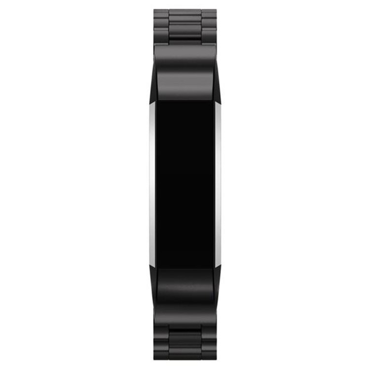 Luxury Three Beads Stainless Steel Strap with Folding Clasp for Fitbit Alta - Black-2