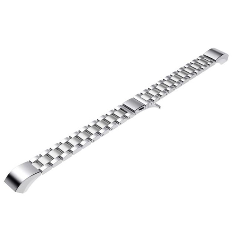 Luxury Three Beads Stainless Steel Wristband with Folding Clasp for Fitbit Alta - Silver Color-1