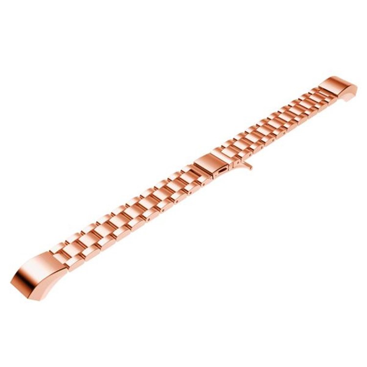 Substituição De Banda De Aço Inoxidável De Três Peças De Luxo Para Fitbit Alta - Cor Rosa Dourada-1