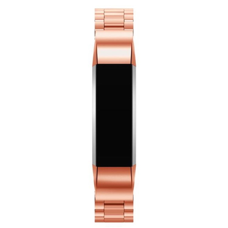 Substituição De Banda De Aço Inoxidável De Três Peças De Luxo Para Fitbit Alta - Cor Rosa Dourada-3