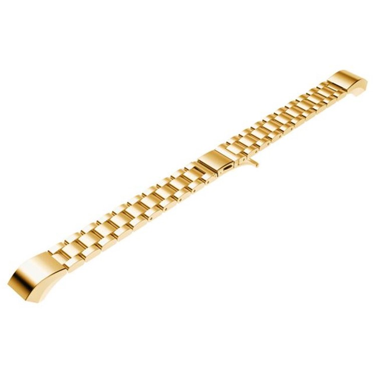 Luxury Three Beads Stainless Steel Folding Clasp Wrist Strap for Fitbit Alta - Gold Color-1