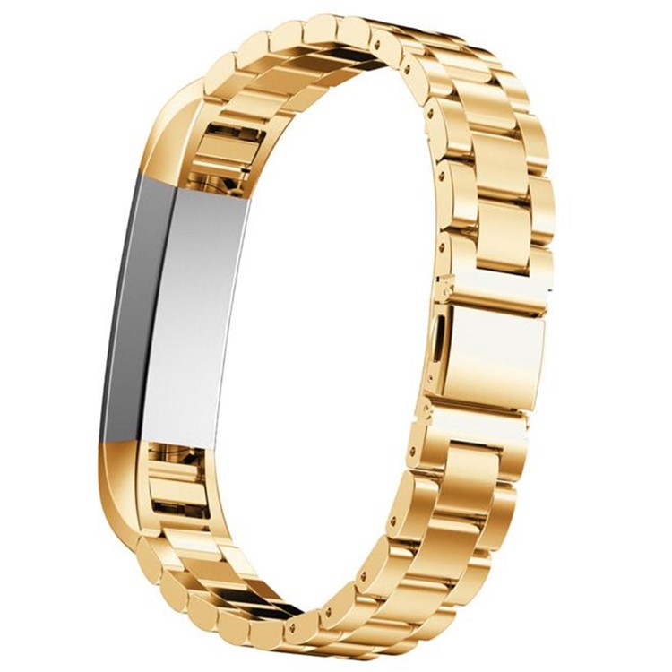 Luxury Three Beads Stainless Steel Folding Clasp Wrist Strap for Fitbit Alta - Gold Color-2