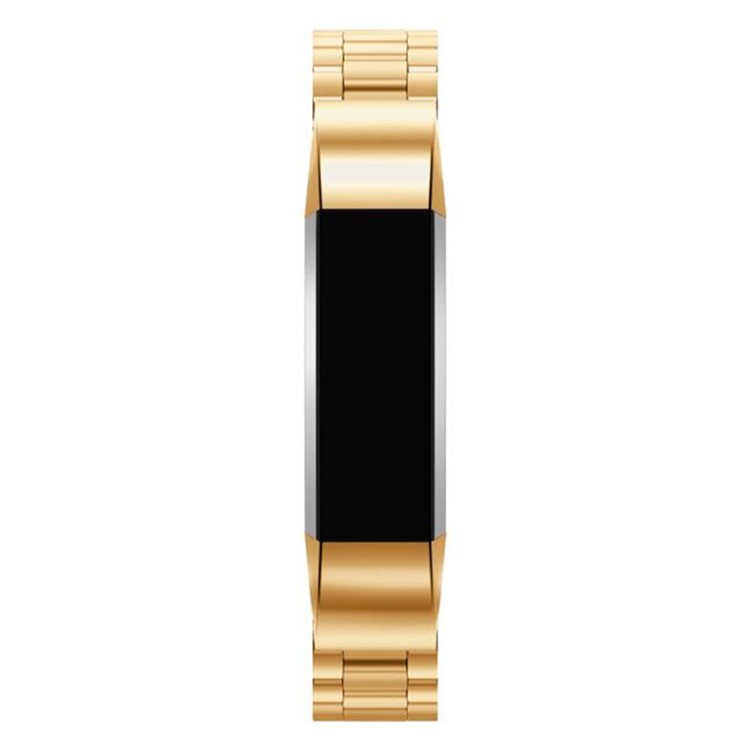 Luxury Three Beads Stainless Steel Folding Clasp Wrist Strap for Fitbit Alta - Gold Color-3