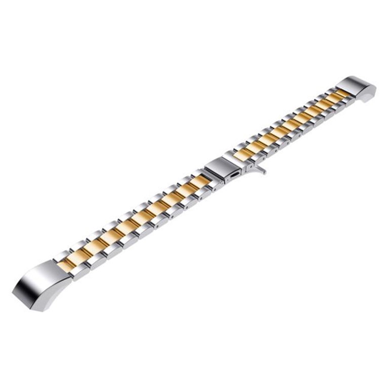 Luxury Three Beads Stainless Steel Metal Wrist Band for Fitbit Alta - Gold Color + Silver-1