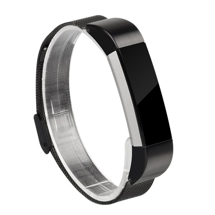 Milanese Mesh Stainless Steel Watch Strap for Fitbit Alta - Black-2