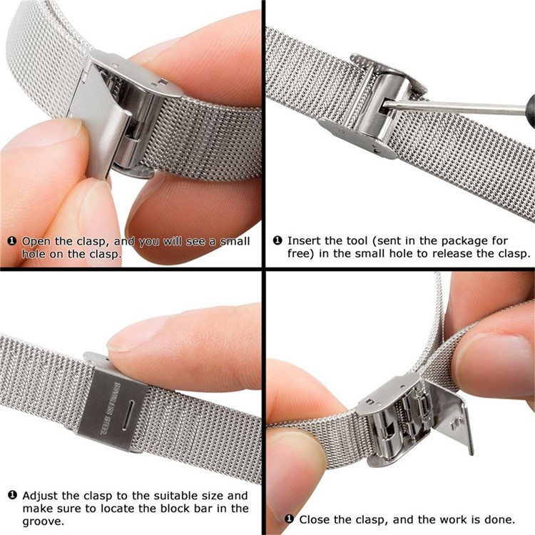 Stainless Mesh Steel Milanese Watch Band for Fitbit Alta - Silver Color-4