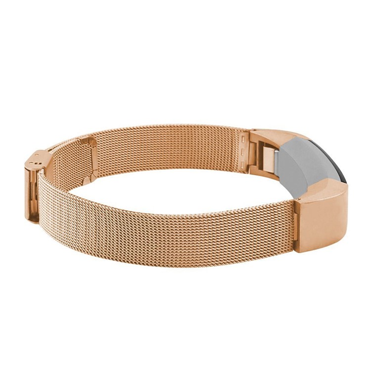 Milanese Stainless Steel Watch Strap Raplacement for Fitbit Alta - Rose Gold Color-3
