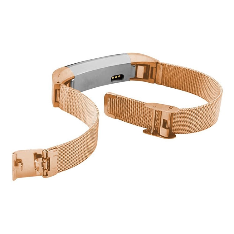 Milanese Stainless Steel Watch Strap Raplacement for Fitbit Alta - Rose Gold Color-5