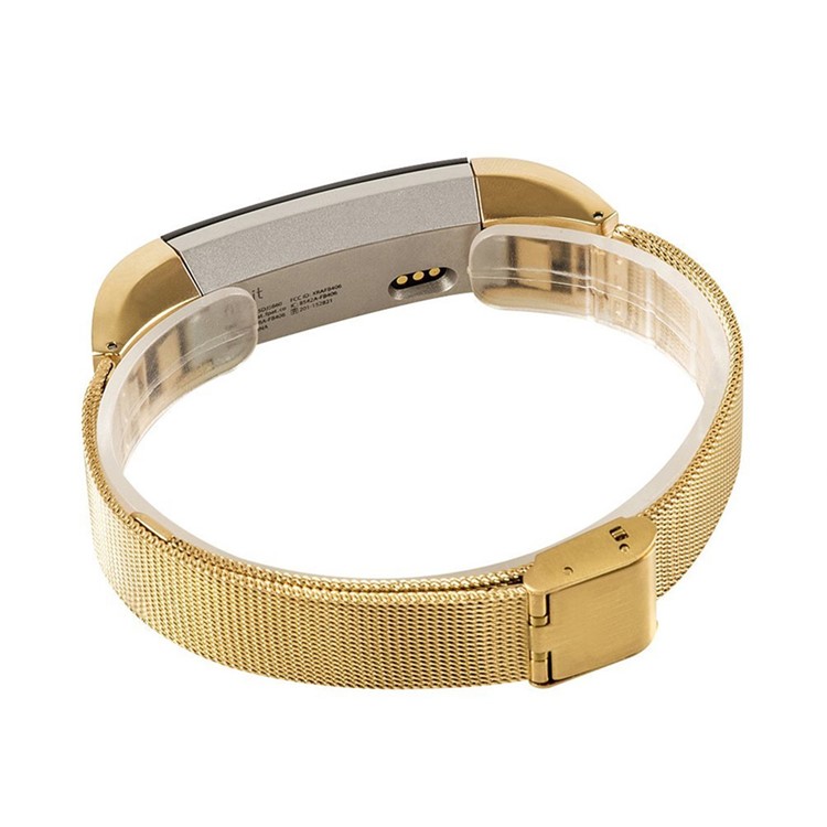 Milanese Stainless Steel Watch Band Replacement for Fitbit Alta - Gold Color-2