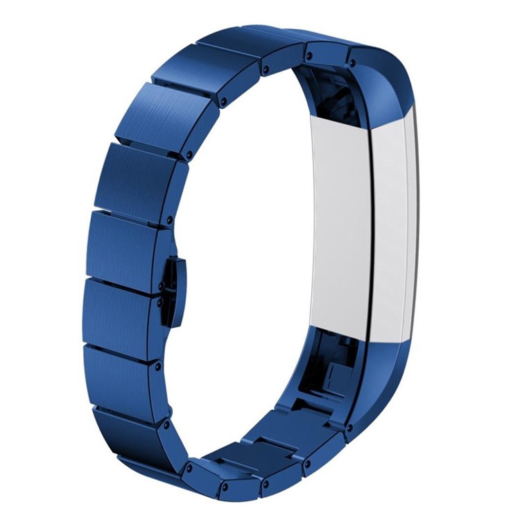 Solid Link Stainless Steel Watch Band Replacement for Fitbit Alta - Blue-1