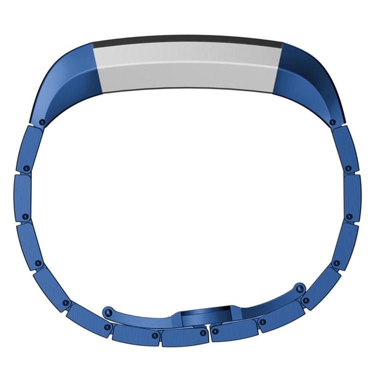 Solid Link Stainless Steel Watch Band Replacement for Fitbit Alta - Blue-3