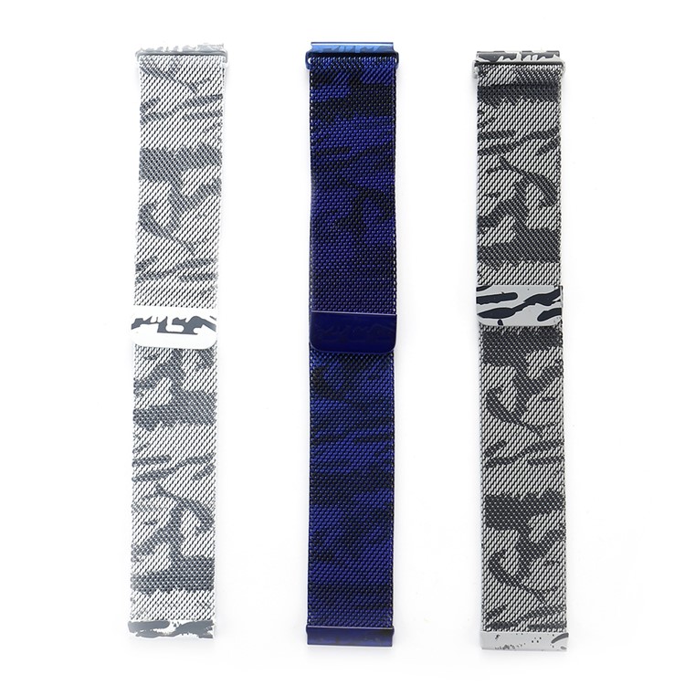 Magnetic Milanese Stainless Steel Watch Band Bracelet with Camouflage Pattern for Fitbit Blaze - Grey-5
