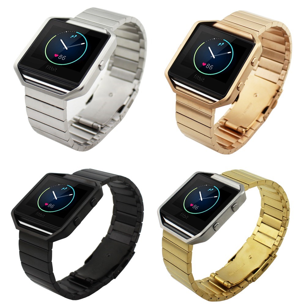 Solid Stainless Steel Watch Strap Link Bracelet for Fitbit Blaze - Silver Color-2