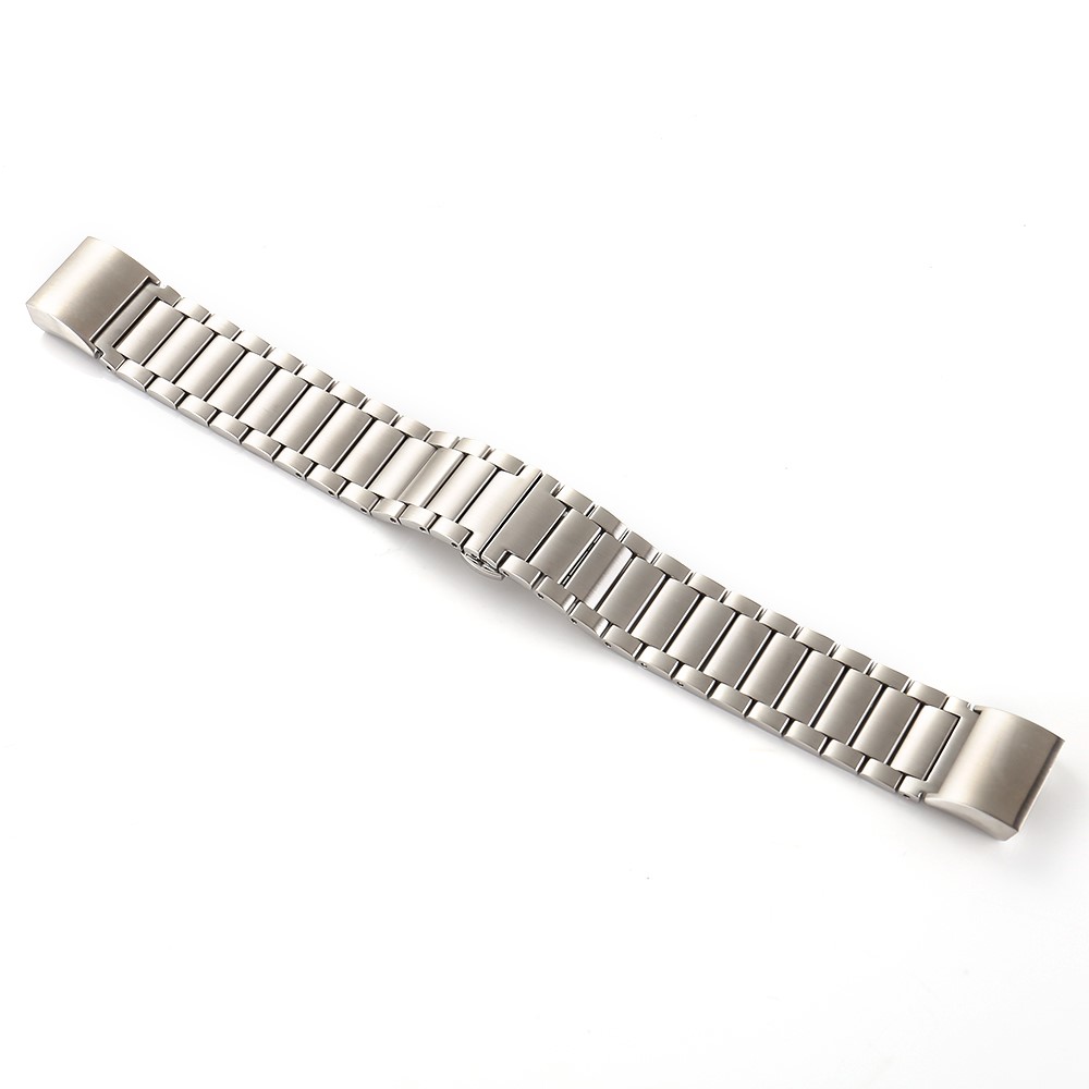 Luxury Three Beads Stainless Steel Wristband with Butterfly Buckle for Fitbit Charge 2 - Silver Color-3