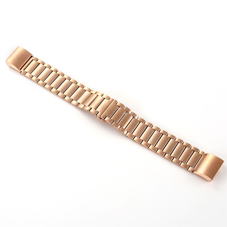 Luxo Três Contas Substituição da Banda de Aço Inoxidável Para Fitbit Charge 2 - Cor de Ouro Rosa